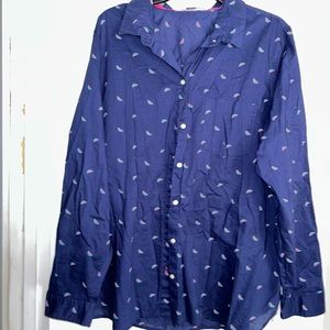 Button up navy watermelon shirt